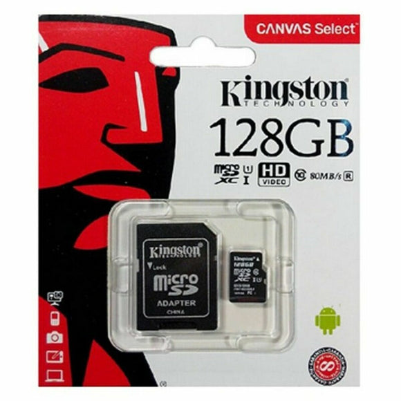 Micro SD Memory Card with Adaptor Kingston SDCS2/128GB Black 128 GB