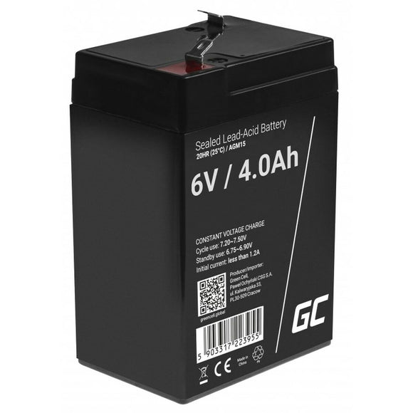 Battery for Uninterruptible Power Supply System UPS Green Cell AGM15 4 Ah 220 V