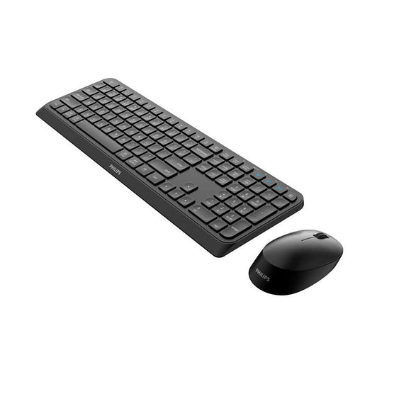 Keyboard and Mouse Philips SPT6407B/16 Black Qwerty US