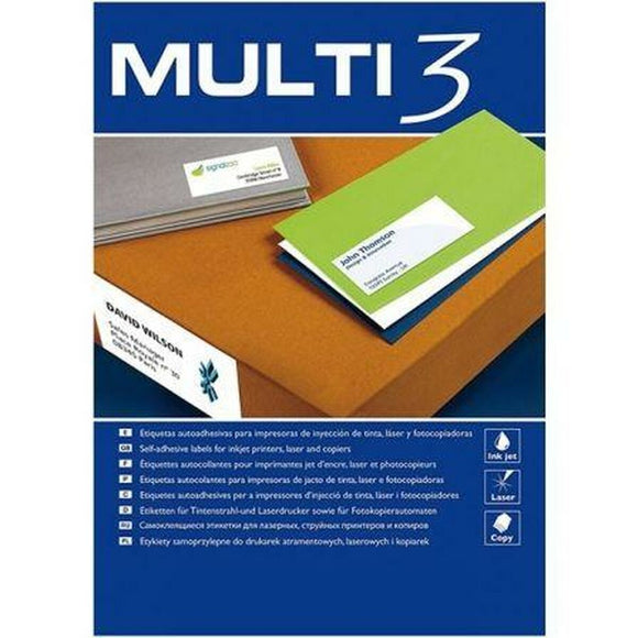 Printer Labels MULTI 3 99,1 x 38,1 mm White Rounded 100 Sheets