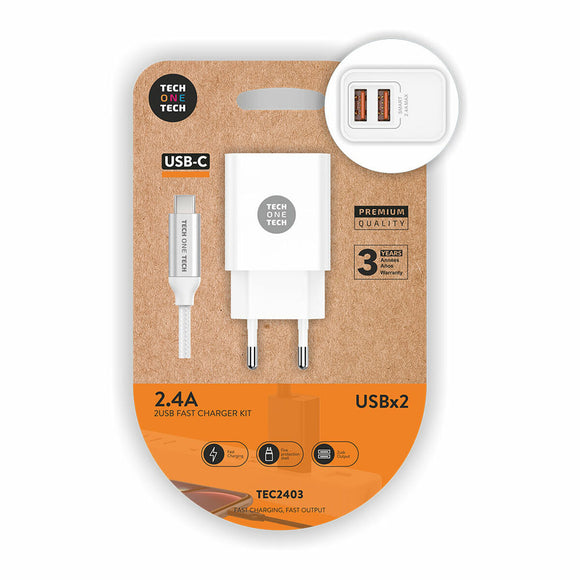 Wall Charger + USB-C Cable Tech One Tech Double