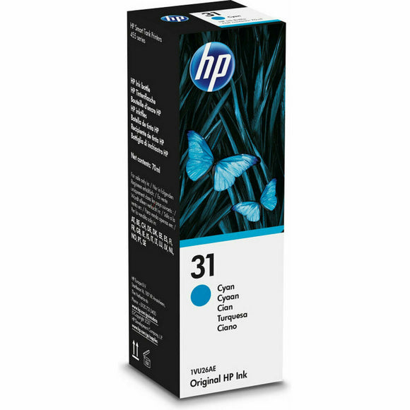 Ink for cartridge refills HP 31 70-ml Cyan Original Ink Bottle Cyan