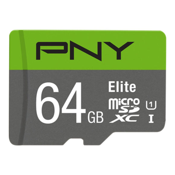 Micro SD Memory Card with Adaptor PNY P-SDUX64U185GW-GE 64 GB