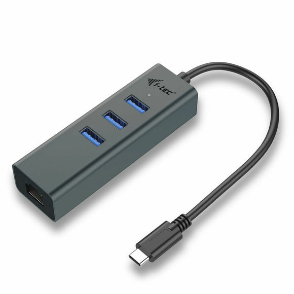 USB Hub C i-Tec C31METALG3HUB Black Grey 60 W