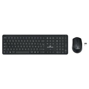 Keyboard and Mouse Bluestork Easy Slim AZERTY Black French