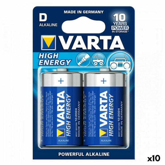 Battery Varta LR20 D 1,5 V 16500 mAh High Energy 2 Ah 1,5 V (10 Units)