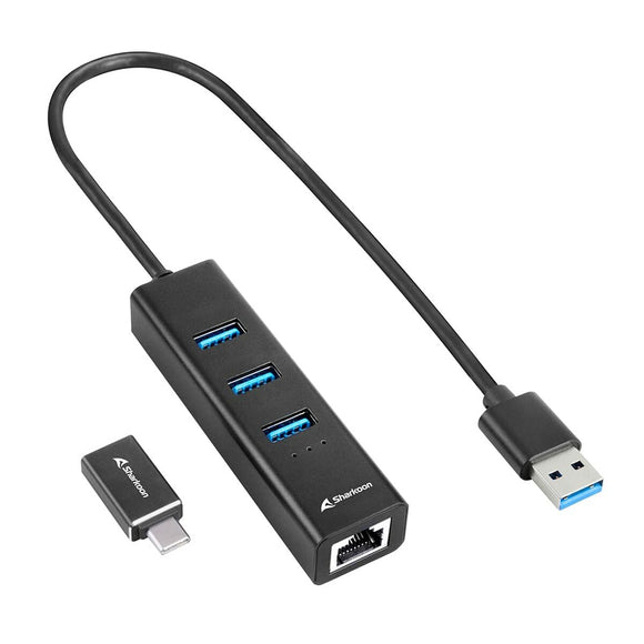 4-Port USB Hub Sharkoon Black