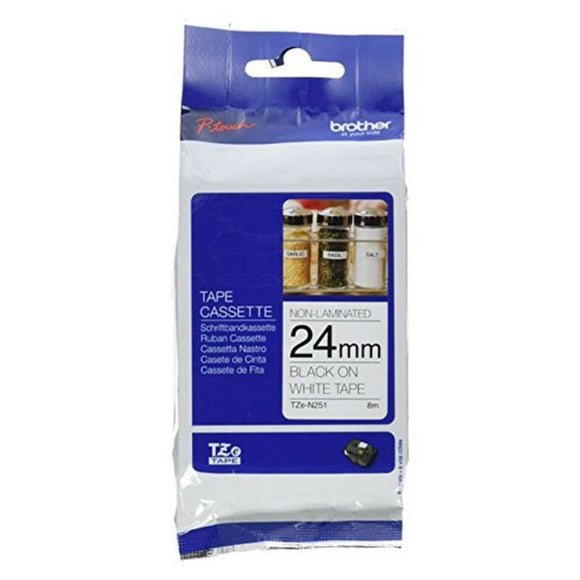 Laminated Tape for Labelling Machines Brother TZEN251              8 m Black