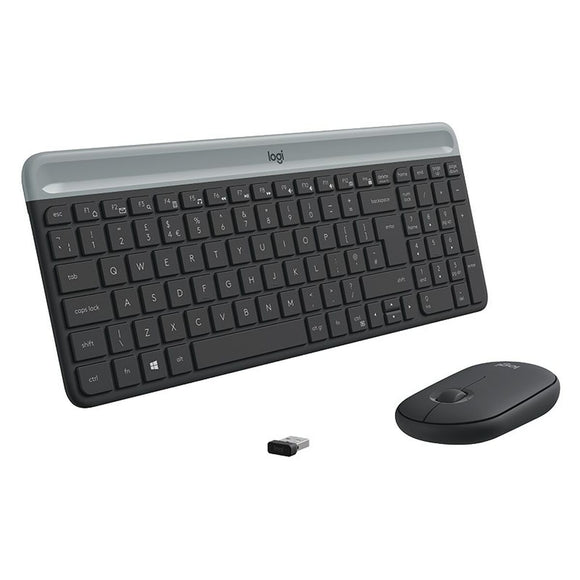 Keyboard and Mouse Logitech MK470 Grey Graphite Qwerty US