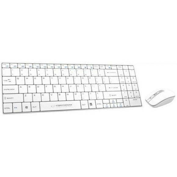 Keyboard and Mouse Esperanza EK122W White QWERTY