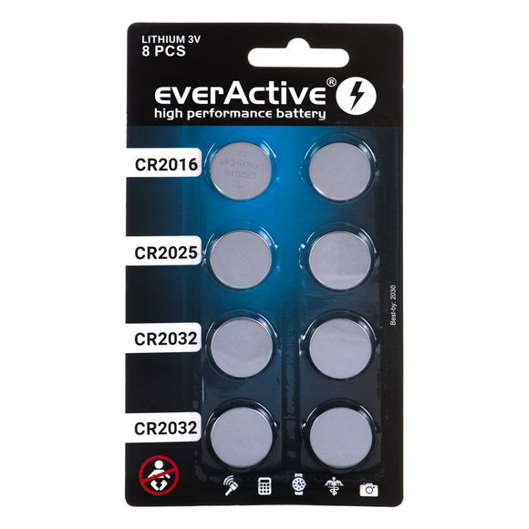 Batteries EverActive R2032 / CR2025 / CR2016 3 V (1 Unit)