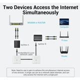 Splitter Ethernet LAN to 2 x RJ45 Adapter Vention IPTB0 Black