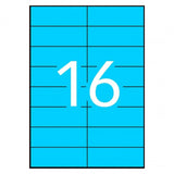 Adhesive labels Apli 100 Sheets Fluorine Blue 105 x 37 mm Blue