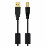 USB 2.0 A to USB B Cable NANOCABLE 10.01.1202 Black 2 m