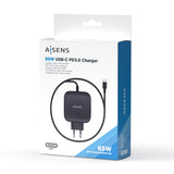 Wall Charger Aisens ASCH-1PD65WL-BK Black 65 W (1 Unit)