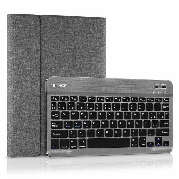 Case for Tablet and Keyboard Subblim SUB-KT2-BT0002 Grey Spanish Qwerty Bluetooth