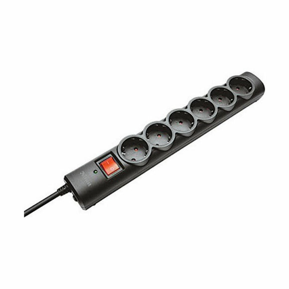 Schuko 6 Way Multi-socket Adapter Trust 21059 230 V Black