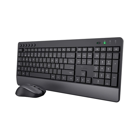 Keyboard and Mouse Trust Trezo Black Spanish Qwerty