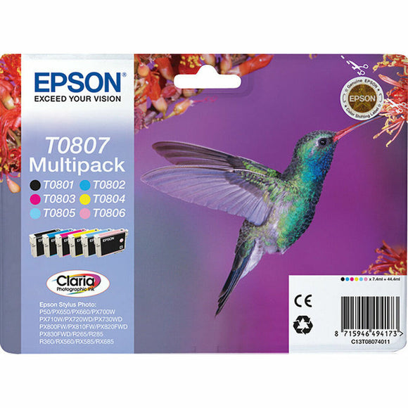 Original Ink Cartridge Epson Multipack T0807 6 colores Multipack T0807 Multicolour