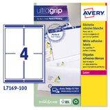 Printer Labels Avery L7169 White 100 Sheets 99,1 x 139 mm (5 Units)