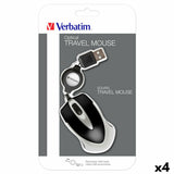 Mini Optical Mouse Verbatim Go Mini Black (4 Units)