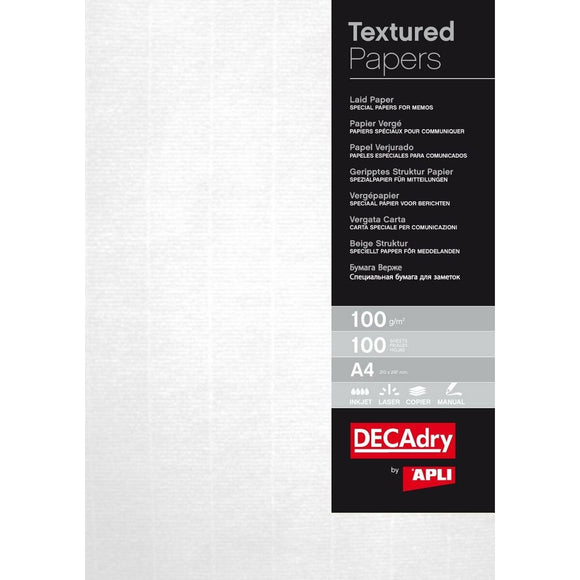 Paper Apli Texturised White A4 100 Sheets