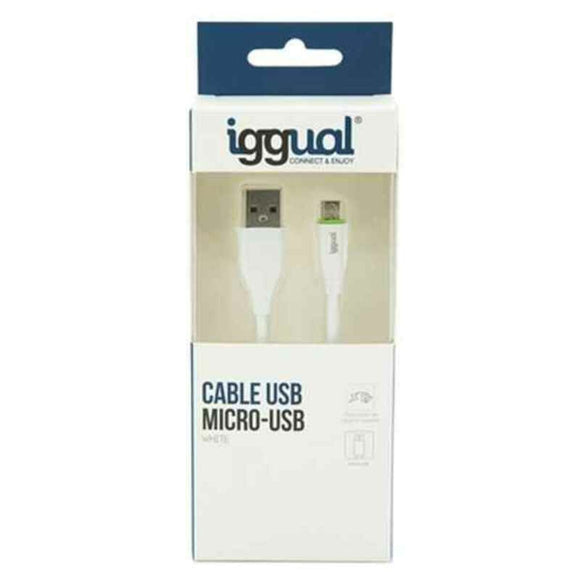 USB Cable to micro USB iggual IGG316931 1 m White